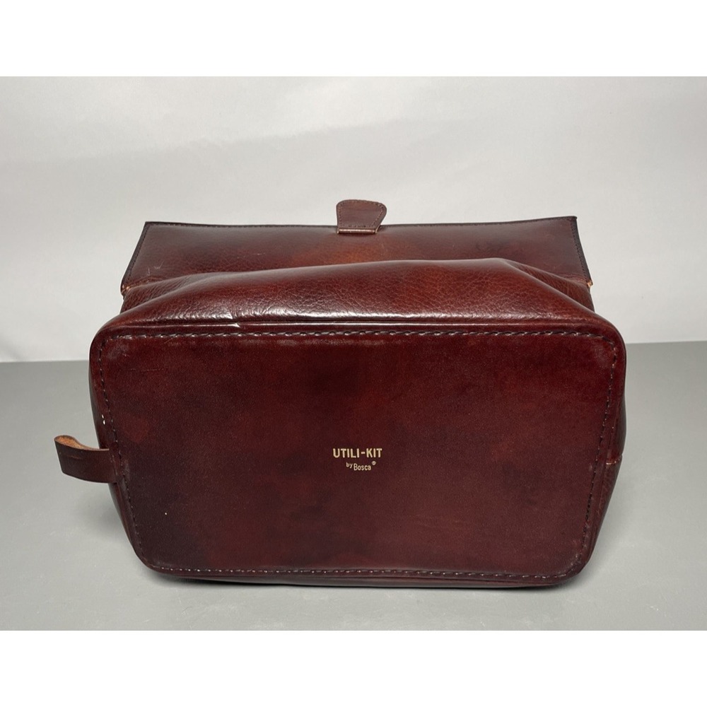 Vintage Bosca Utili-Kit Bag Leather Toiletry Travel Kit 10''